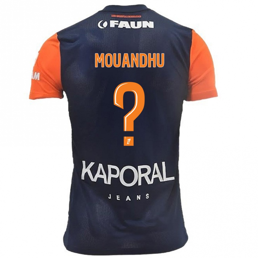 Kinder Fußball Ali Mouandhu #0 Marineblau Orange Heimtrikot Trikot 2024/25 T-Shirt Luxemburg