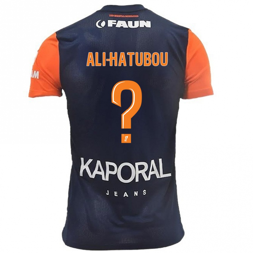 Kinder Fußball Fayad Ali-Hatubou #0 Marineblau Orange Heimtrikot Trikot 2024/25 T-Shirt Luxemburg