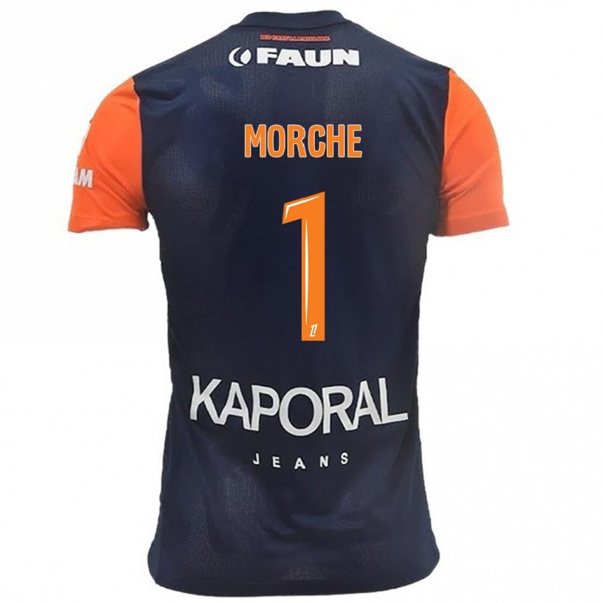 Kinder Fußball Cosette Morché #1 Marineblau Orange Heimtrikot Trikot 2024/25 T-Shirt Luxemburg