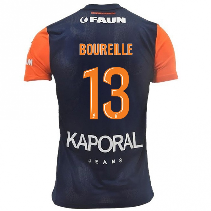 Kinder Fußball Celeste Boureille #13 Marineblau Orange Heimtrikot Trikot 2024/25 T-Shirt Luxemburg