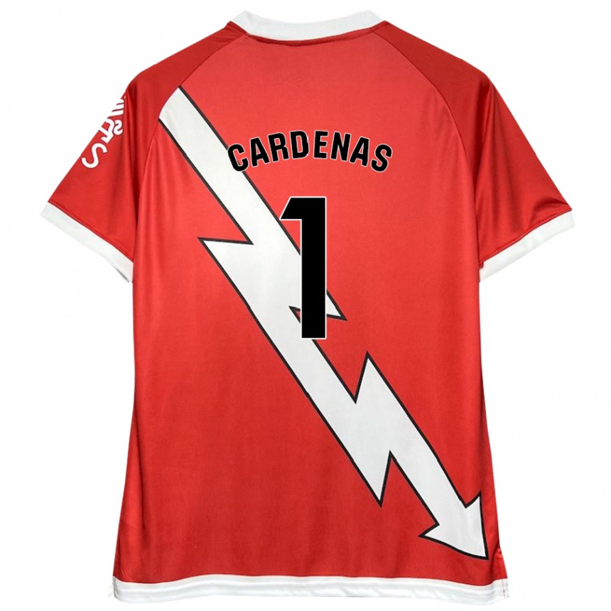 Kinder Fußball Dani Cárdenas #1 Weiß Rot Heimtrikot Trikot 2024/25 T-Shirt Luxemburg