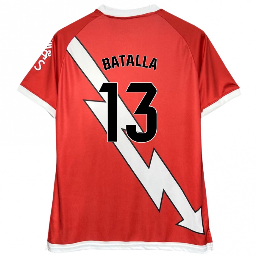 Kinder Fußball Augusto Batalla #13 Weiß Rot Heimtrikot Trikot 2024/25 T-Shirt Luxemburg