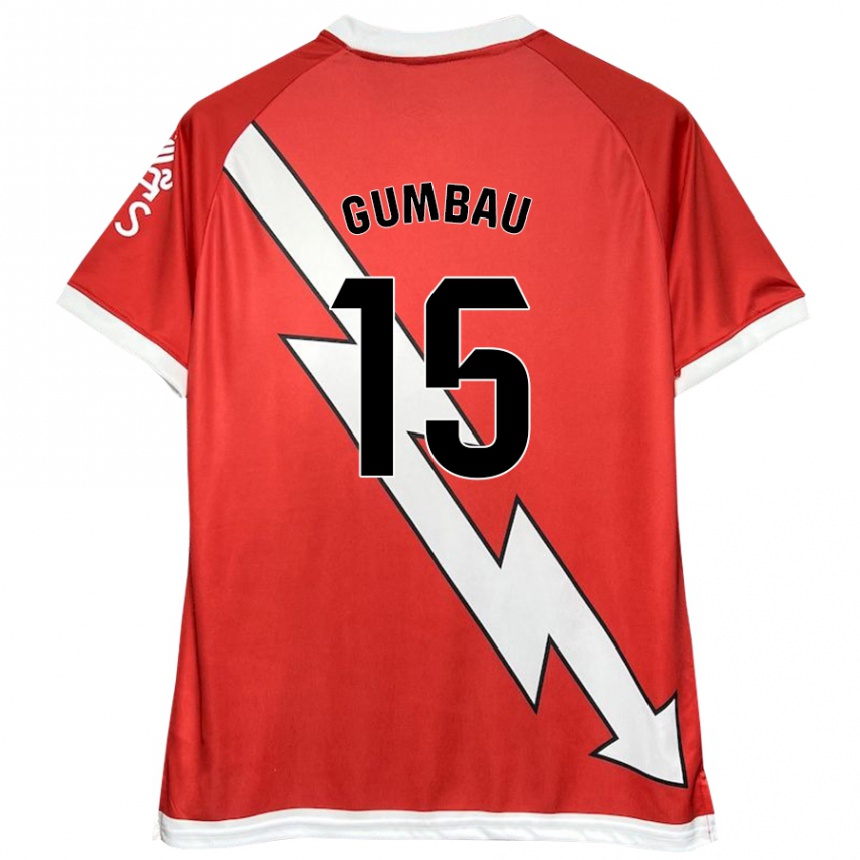 Kinder Fußball Gerard Gumbau #15 Weiß Rot Heimtrikot Trikot 2024/25 T-Shirt Luxemburg