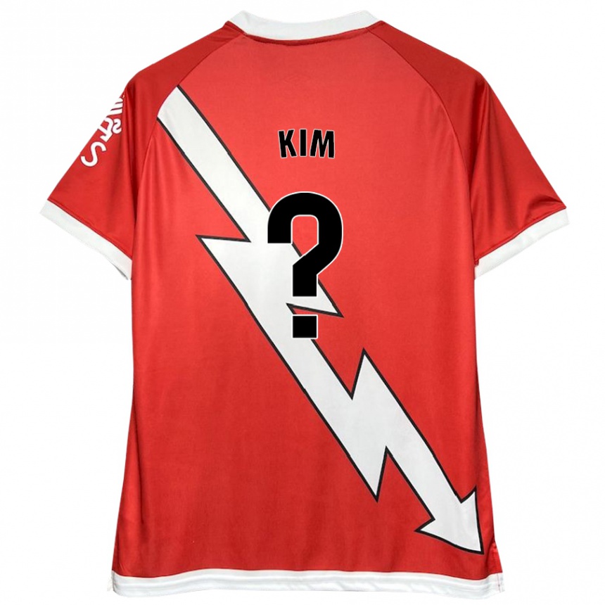 Kinder Fußball Nathaniel Kim #0 Weiß Rot Heimtrikot Trikot 2024/25 T-Shirt Luxemburg