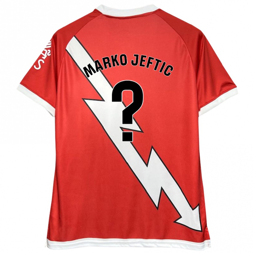 Kinder Fußball Marko Jeftic #0 Weiß Rot Heimtrikot Trikot 2024/25 T-Shirt Luxemburg