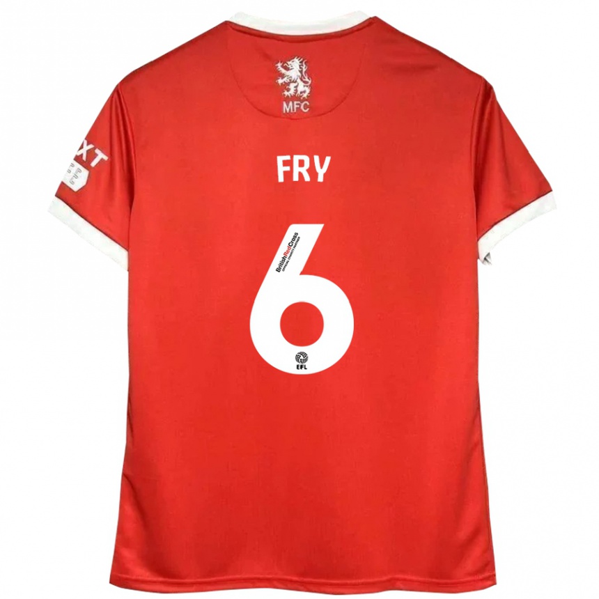 Kinder Fußball Dael Fry #6 Rot Weiß Heimtrikot Trikot 2024/25 T-Shirt Luxemburg