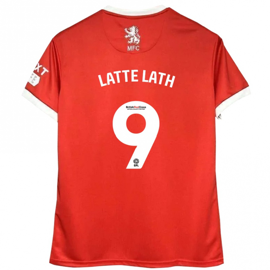 Kinder Fußball Emmanuel Latte Lath #9 Rot Weiß Heimtrikot Trikot 2024/25 T-Shirt Luxemburg