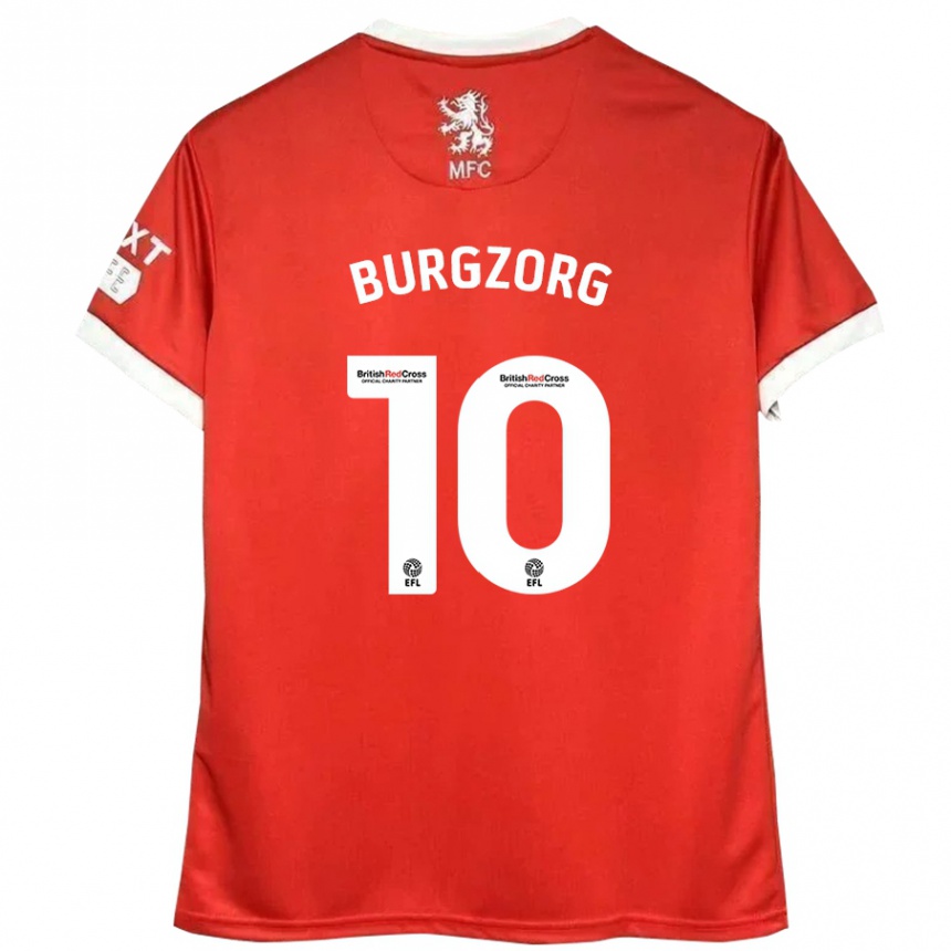 Kinder Fußball Delano Burgzorg #10 Rot Weiß Heimtrikot Trikot 2024/25 T-Shirt Luxemburg