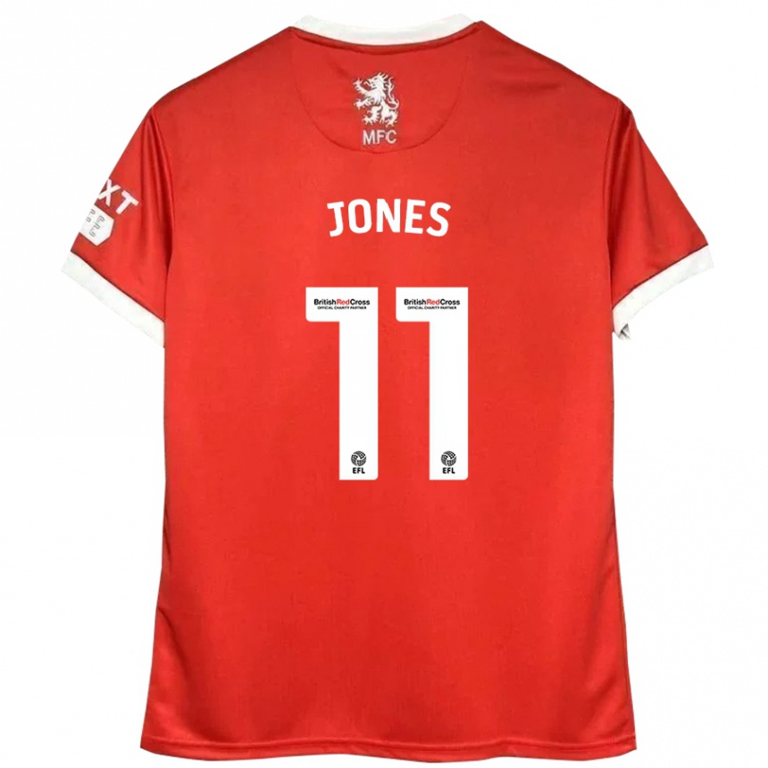 Kinder Fußball Isaiah Jones #11 Rot Weiß Heimtrikot Trikot 2024/25 T-Shirt Luxemburg