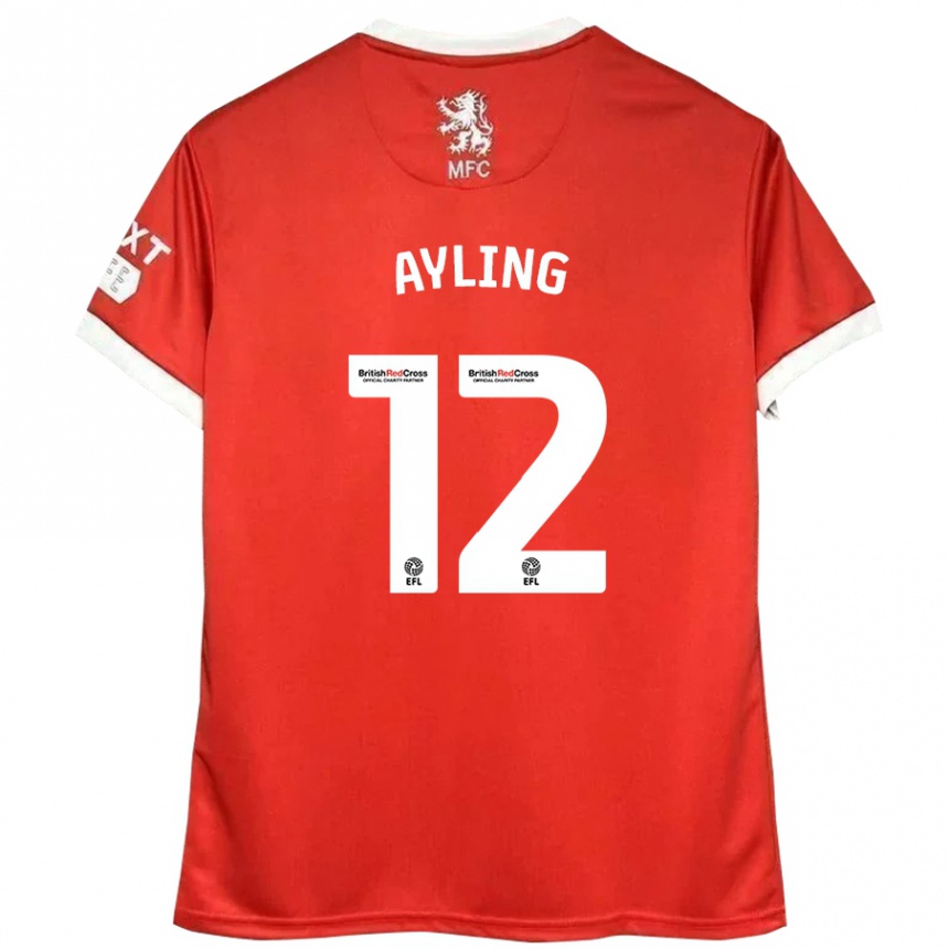 Kinder Fußball Luke Ayling #12 Rot Weiß Heimtrikot Trikot 2024/25 T-Shirt Luxemburg