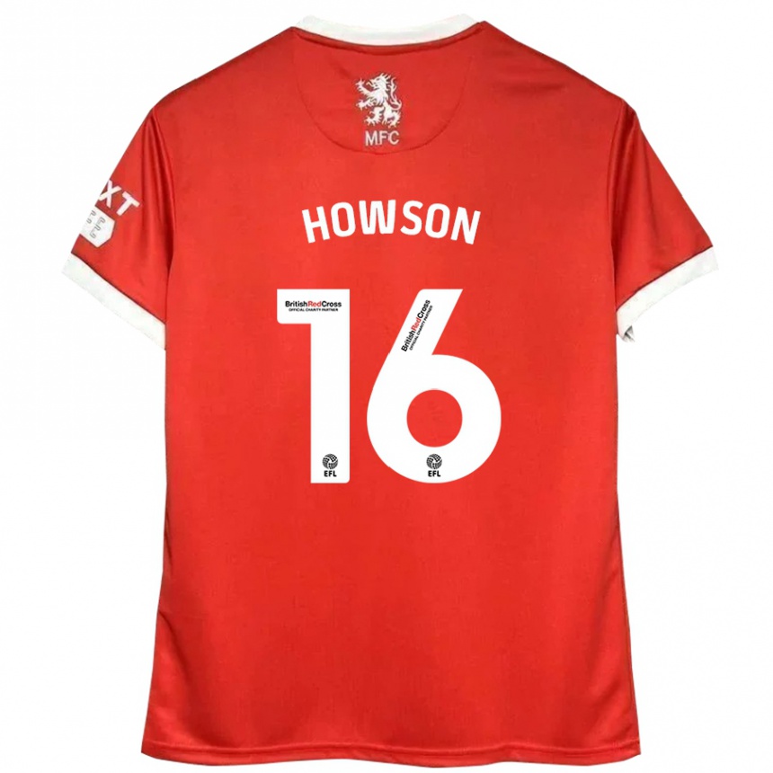 Kinder Fußball Jonathan Howson #16 Rot Weiß Heimtrikot Trikot 2024/25 T-Shirt Luxemburg