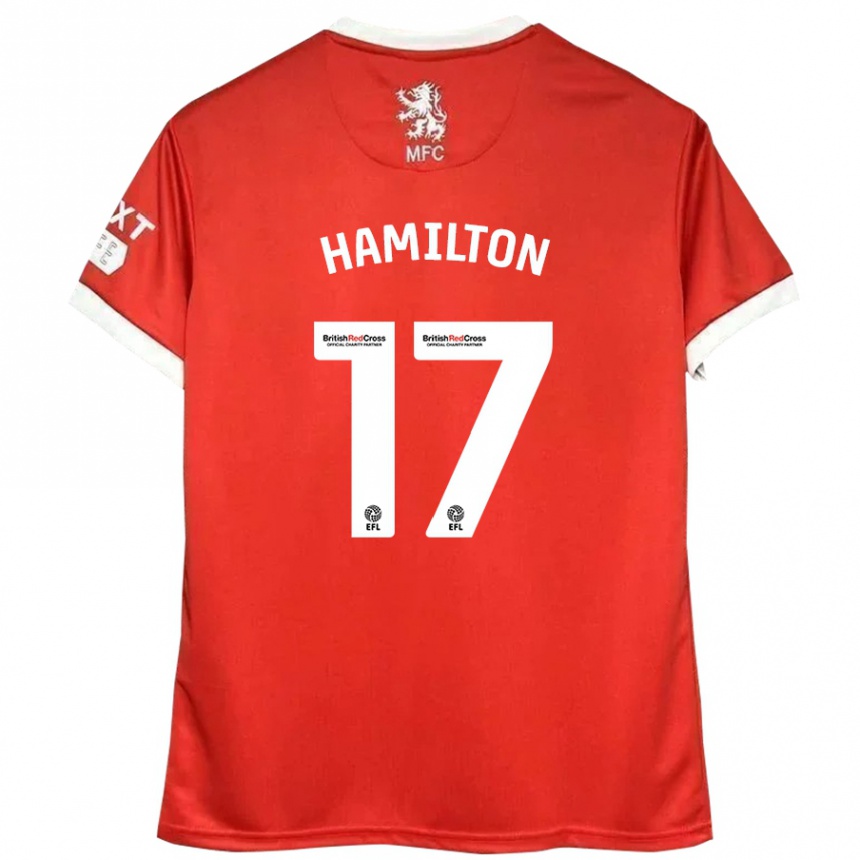 Kinder Fußball Micah Hamilton #17 Rot Weiß Heimtrikot Trikot 2024/25 T-Shirt Luxemburg