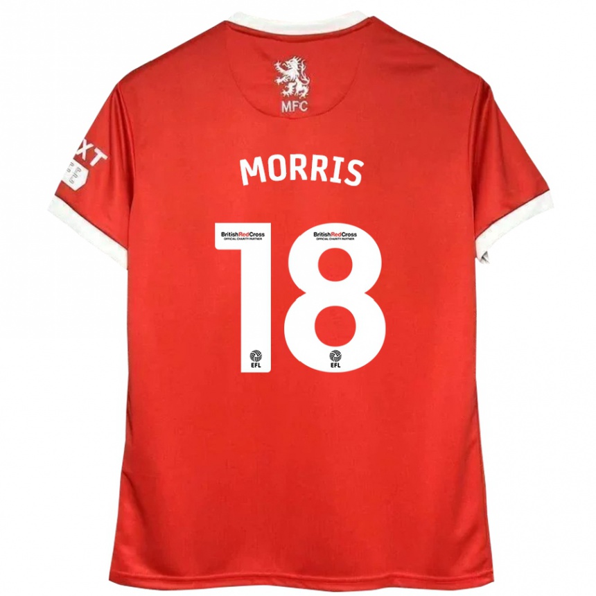 Kinder Fußball Aidan Morris #18 Rot Weiß Heimtrikot Trikot 2024/25 T-Shirt Luxemburg