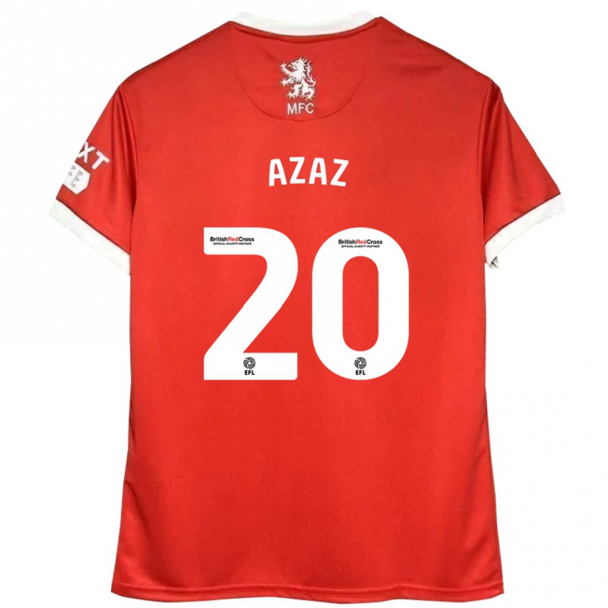 Kinder Fußball Finn Azaz #20 Rot Weiß Heimtrikot Trikot 2024/25 T-Shirt Luxemburg