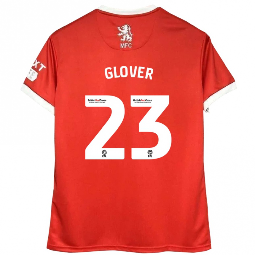 Kinder Fußball Tom Glover #23 Rot Weiß Heimtrikot Trikot 2024/25 T-Shirt Luxemburg