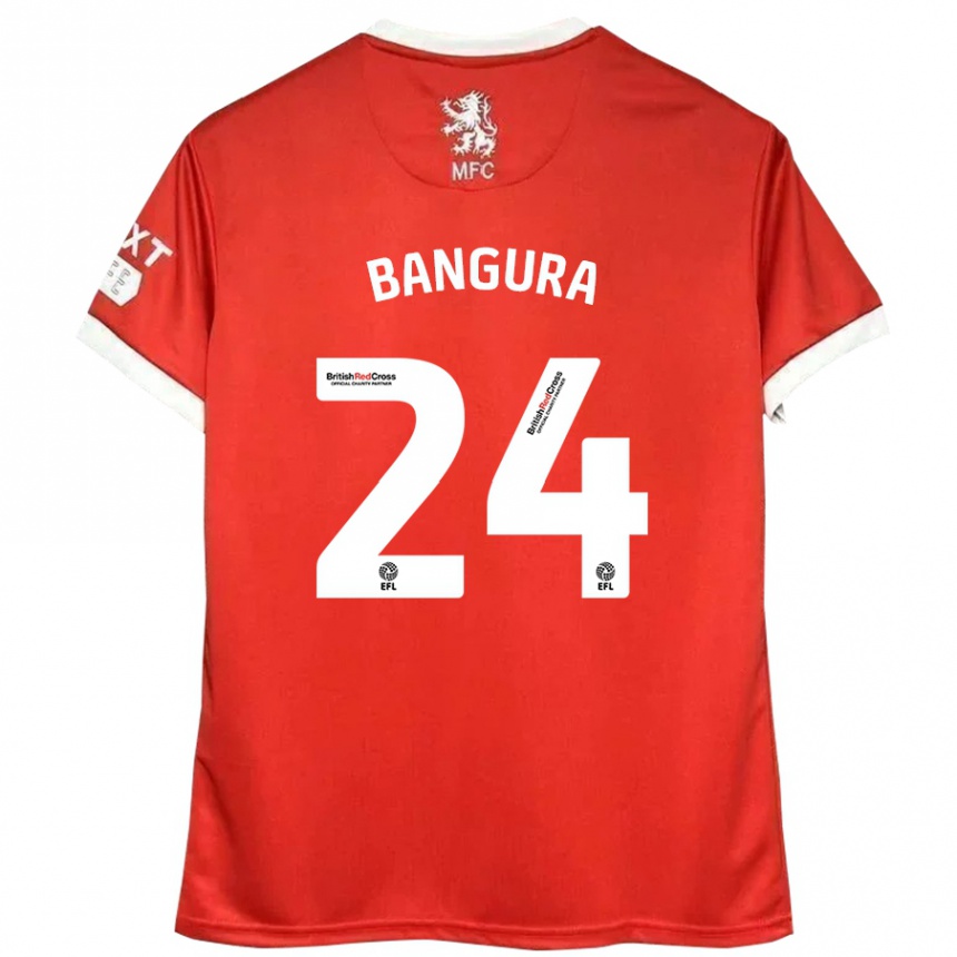 Kinder Fußball Alex Bangura #24 Rot Weiß Heimtrikot Trikot 2024/25 T-Shirt Luxemburg