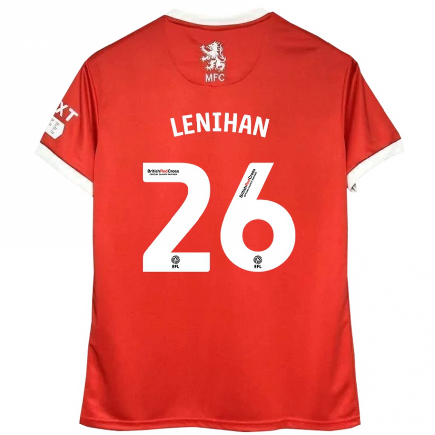 Kinder Fußball Darragh Lenihan #26 Rot Weiß Heimtrikot Trikot 2024/25 T-Shirt Luxemburg