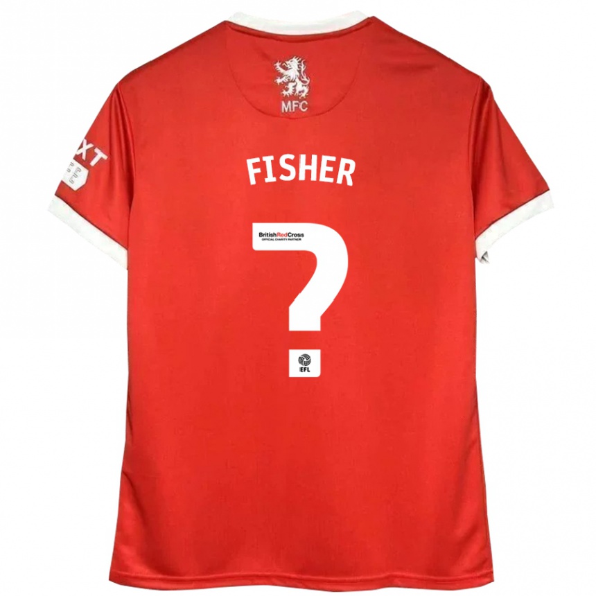 Kinder Fußball Nathan Fisher #0 Rot Weiß Heimtrikot Trikot 2024/25 T-Shirt Luxemburg