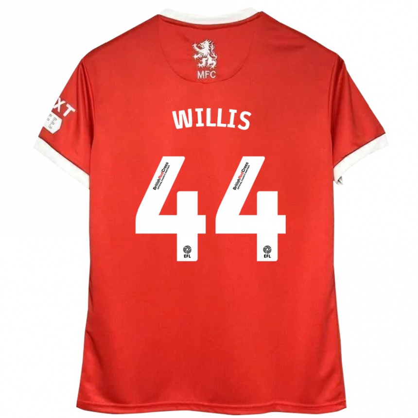 Kinder Fußball Pharrell Willis #44 Rot Weiß Heimtrikot Trikot 2024/25 T-Shirt Luxemburg