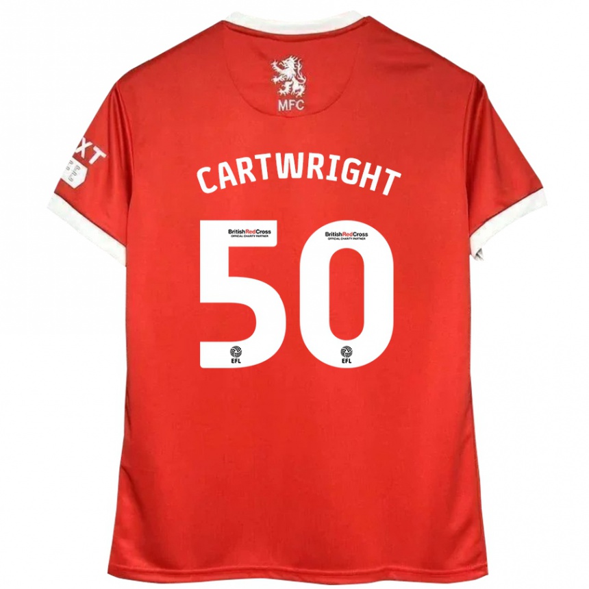 Kinder Fußball Fin Cartwright #50 Rot Weiß Heimtrikot Trikot 2024/25 T-Shirt Luxemburg