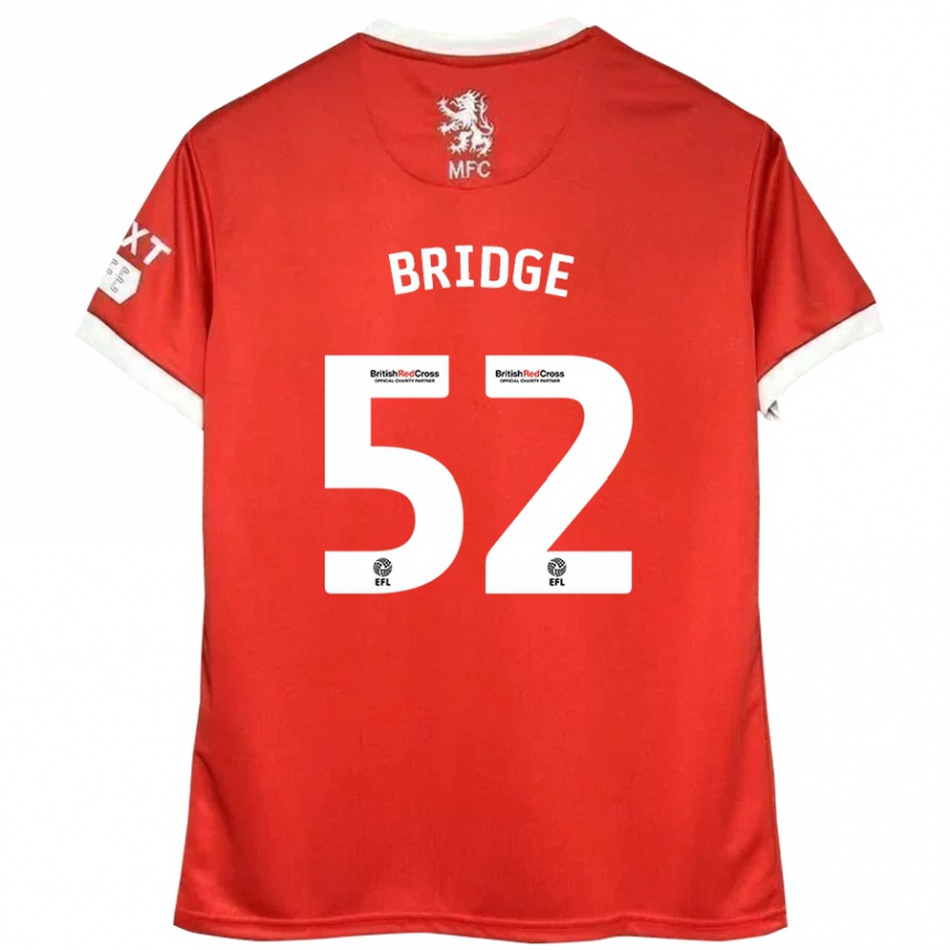 Kinder Fußball Aj Bridge #52 Rot Weiß Heimtrikot Trikot 2024/25 T-Shirt Luxemburg