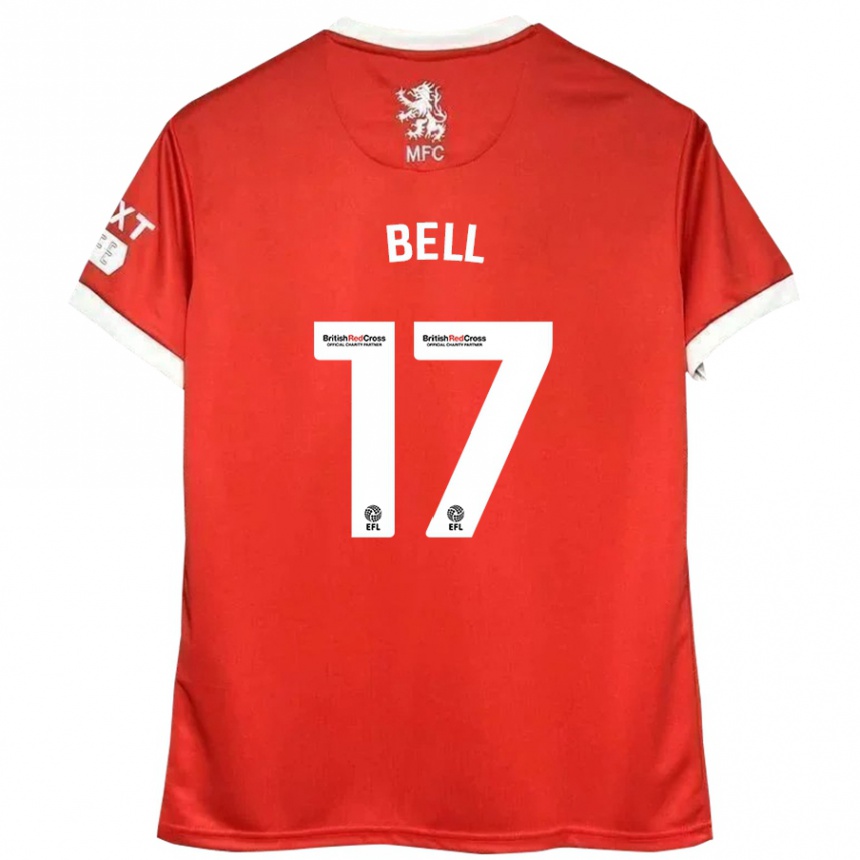 Kinder Fußball Millie Bell #17 Rot Weiß Heimtrikot Trikot 2024/25 T-Shirt Luxemburg