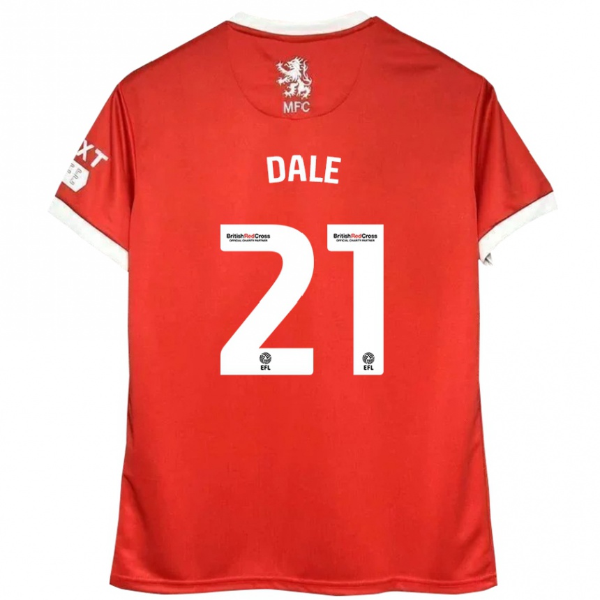 Kinder Fußball Faye Dale #21 Rot Weiß Heimtrikot Trikot 2024/25 T-Shirt Luxemburg