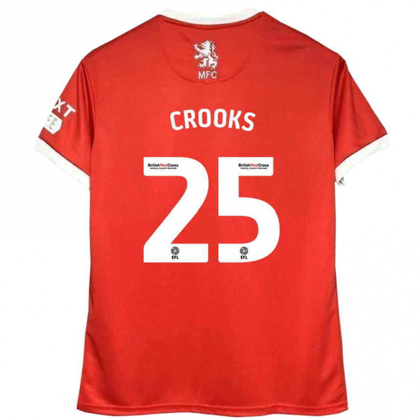 Kinder Fußball Matt Crooks #25 Rot Weiß Heimtrikot Trikot 2024/25 T-Shirt Luxemburg