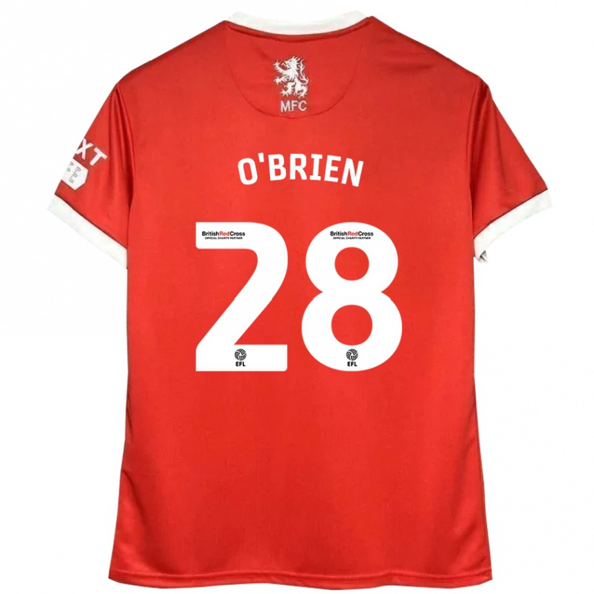 Kinder Fußball Lewis O'brien #28 Rot Weiß Heimtrikot Trikot 2024/25 T-Shirt Luxemburg