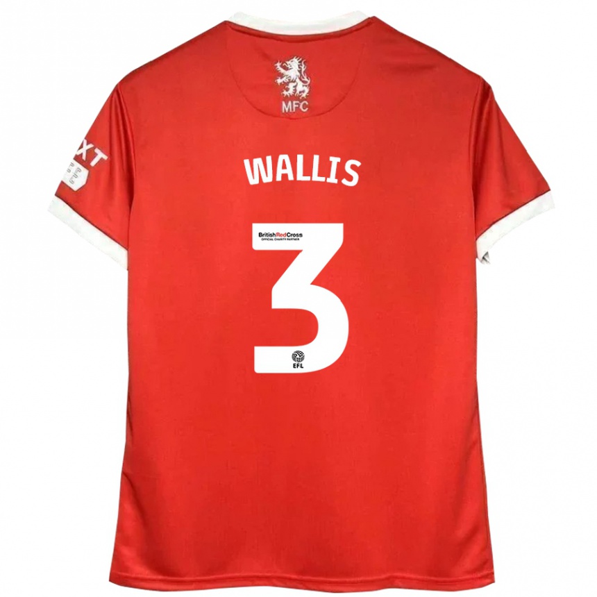 Kinder Fußball Emma Wallis #3 Rot Weiß Heimtrikot Trikot 2024/25 T-Shirt Luxemburg