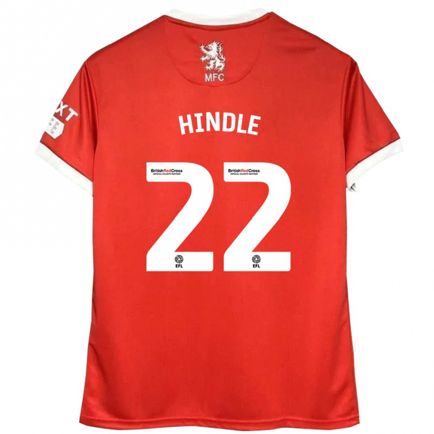 Kinder Fußball Rachel Hindle #22 Rot Weiß Heimtrikot Trikot 2024/25 T-Shirt Luxemburg