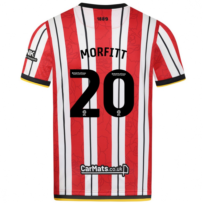 Kinder Fußball Izzy Morfitt #20 Rot Weiße Streifen Heimtrikot Trikot 2024/25 T-Shirt Luxemburg