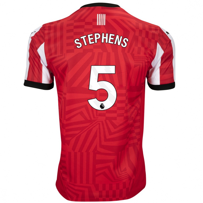 Kinder Fußball Jack Stephens #5 Rot Weiß Heimtrikot Trikot 2024/25 T-Shirt Luxemburg