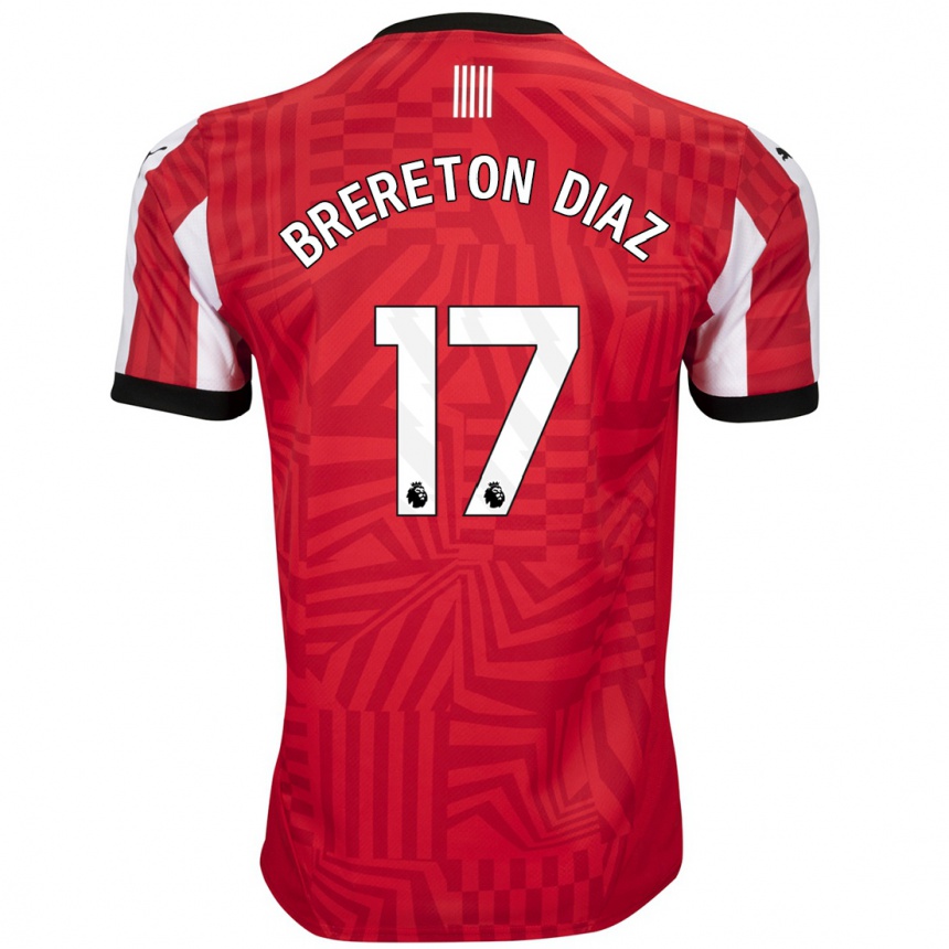 Kinder Fußball Ben Brereton Díaz #17 Rot Weiß Heimtrikot Trikot 2024/25 T-Shirt Luxemburg