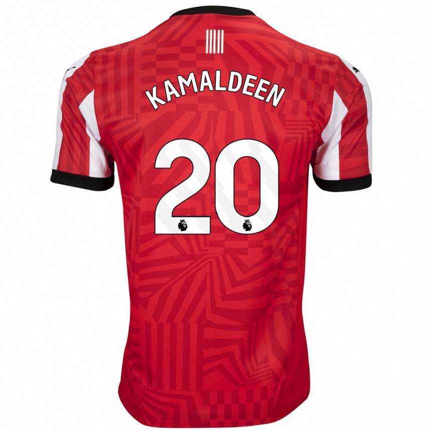 Kinder Fußball Kamaldeen Sulemana #20 Rot Weiß Heimtrikot Trikot 2024/25 T-Shirt Luxemburg