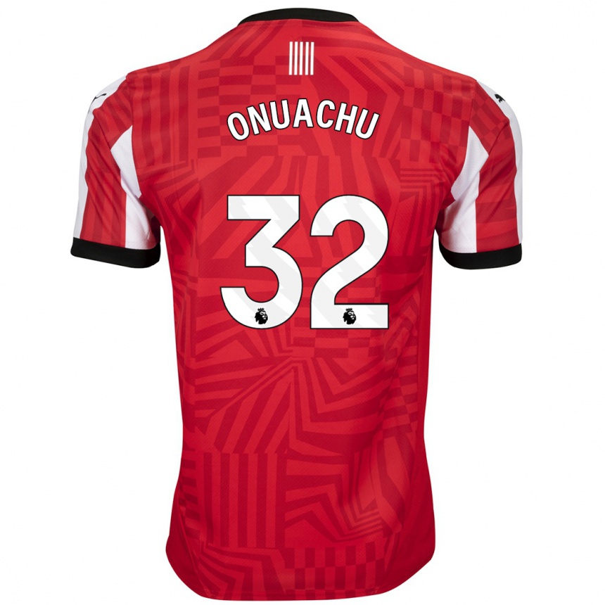 Kinder Fußball Paul Onuachu #32 Rot Weiß Heimtrikot Trikot 2024/25 T-Shirt Luxemburg