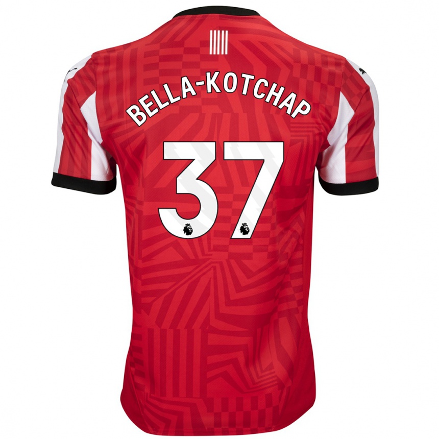 Kinder Fußball Armel Bella-Kotchap #37 Rot Weiß Heimtrikot Trikot 2024/25 T-Shirt Luxemburg