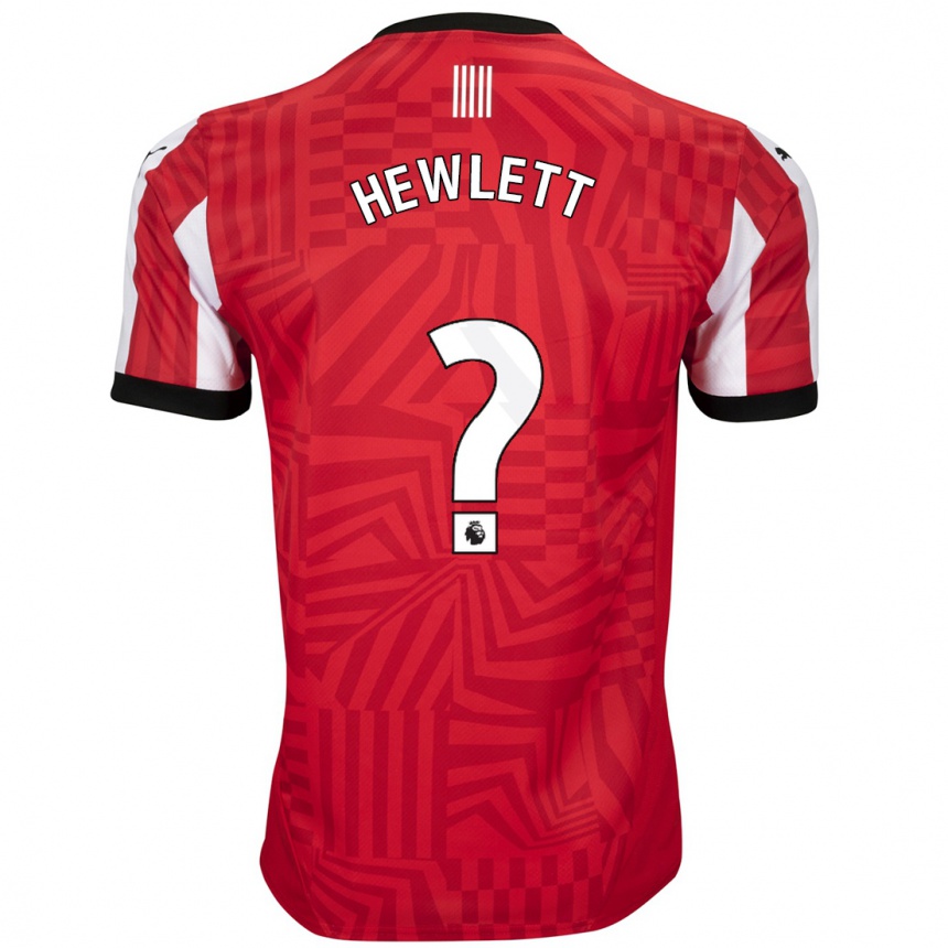 Kinder Fußball Jem Hewlett #0 Rot Weiß Heimtrikot Trikot 2024/25 T-Shirt Luxemburg