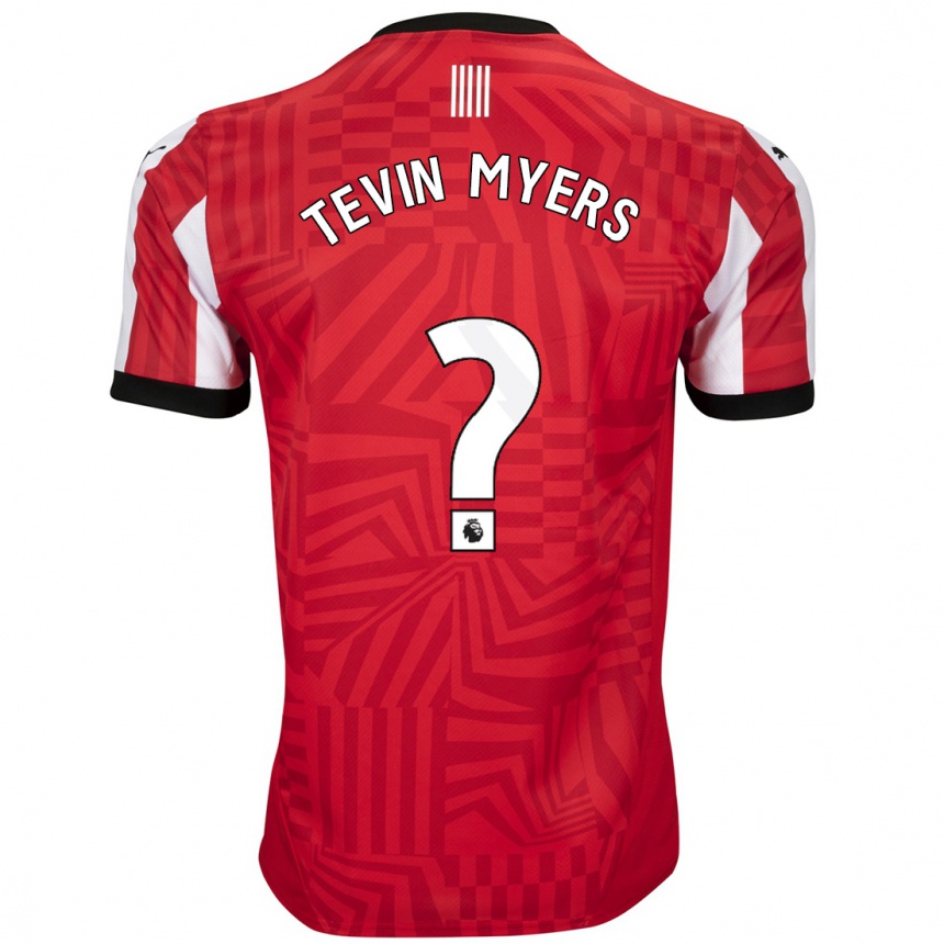 Kinder Fußball Tevin Myers #0 Rot Weiß Heimtrikot Trikot 2024/25 T-Shirt Luxemburg