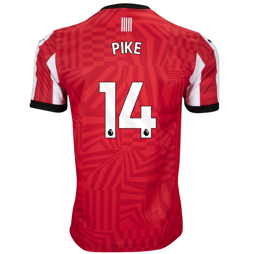 Kinder Fußball Molly Pike #14 Rot Weiß Heimtrikot Trikot 2024/25 T-Shirt Luxemburg