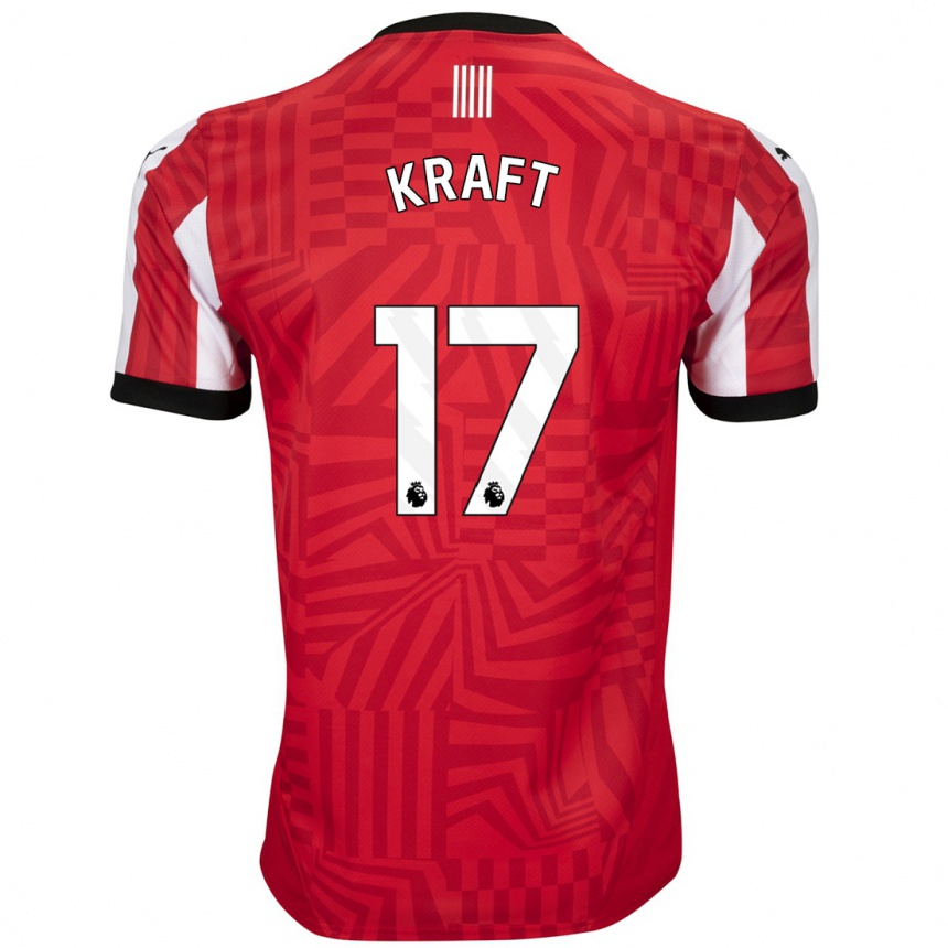 Kinder Fußball Emily Kraft #17 Rot Weiß Heimtrikot Trikot 2024/25 T-Shirt Luxemburg