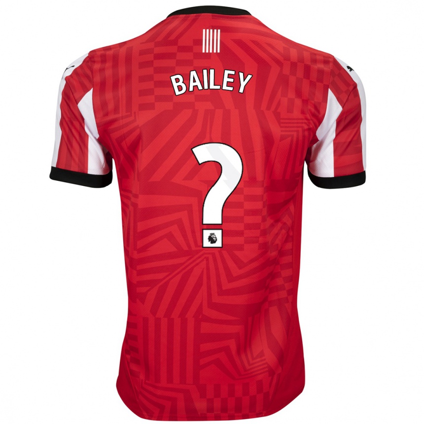 Kinder Fußball Isaac Bailey #0 Rot Weiß Heimtrikot Trikot 2024/25 T-Shirt Luxemburg