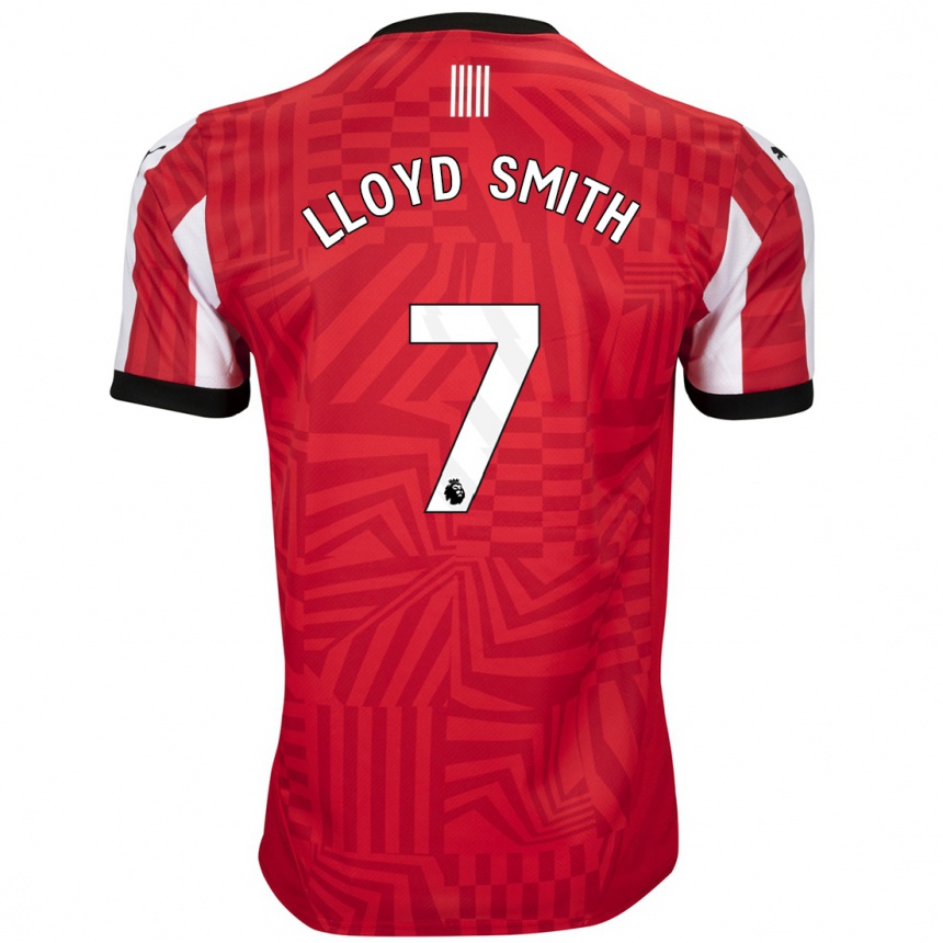 Kinder Fußball Lexi Lloyd-Smith #7 Rot Weiß Heimtrikot Trikot 2024/25 T-Shirt Luxemburg