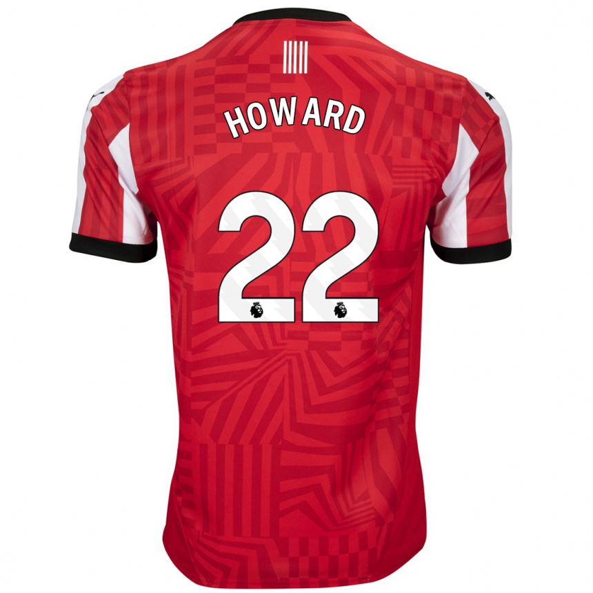 Kinder Fußball Bethany-May Howard #22 Rot Weiß Heimtrikot Trikot 2024/25 T-Shirt Luxemburg