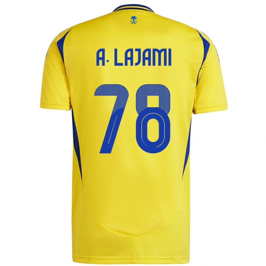 Kinder Fußball Ali Lajami #78 Gelb Blau Heimtrikot Trikot 2024/25 T-Shirt Luxemburg