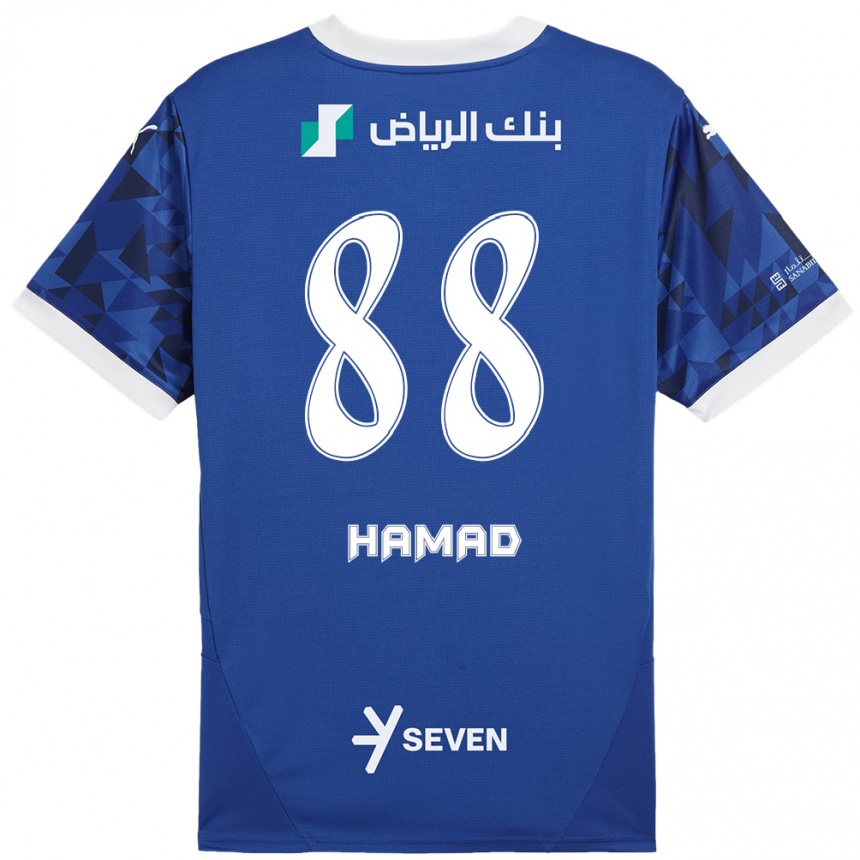 Kinder Fußball Hamad Al-Yami #88 Dunkelblau Weiß Heimtrikot Trikot 2024/25 T-Shirt Luxemburg