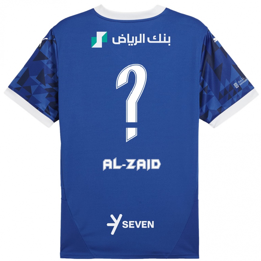 Kinder Fußball Suhayb Al-Zaid #0 Dunkelblau Weiß Heimtrikot Trikot 2024/25 T-Shirt Luxemburg