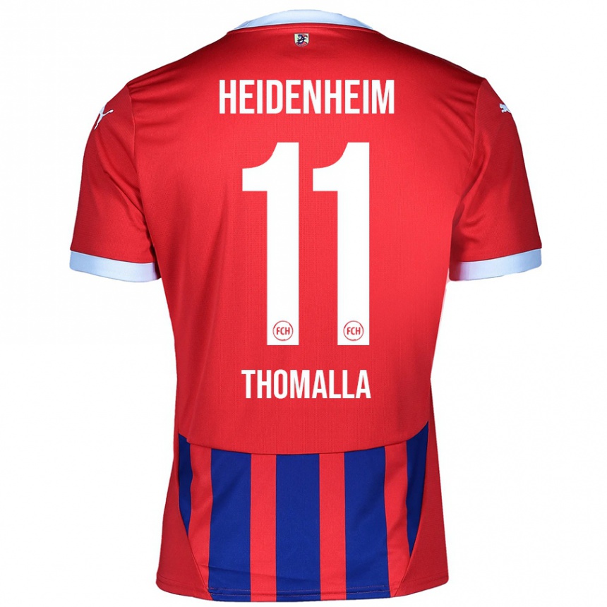 Kinder Fußball Denis Thomalla #11 Rot Blau Heimtrikot Trikot 2024/25 T-Shirt Luxemburg