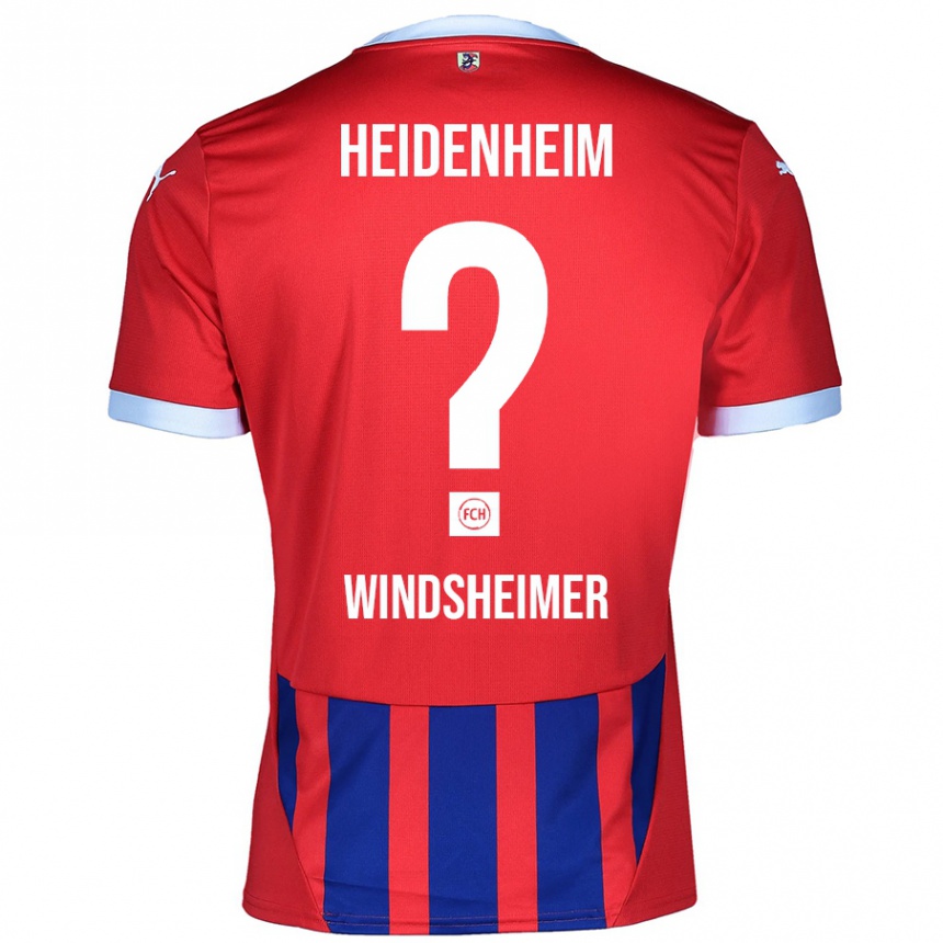 Kinder Fußball Tim Windsheimer #0 Rot Blau Heimtrikot Trikot 2024/25 T-Shirt Luxemburg