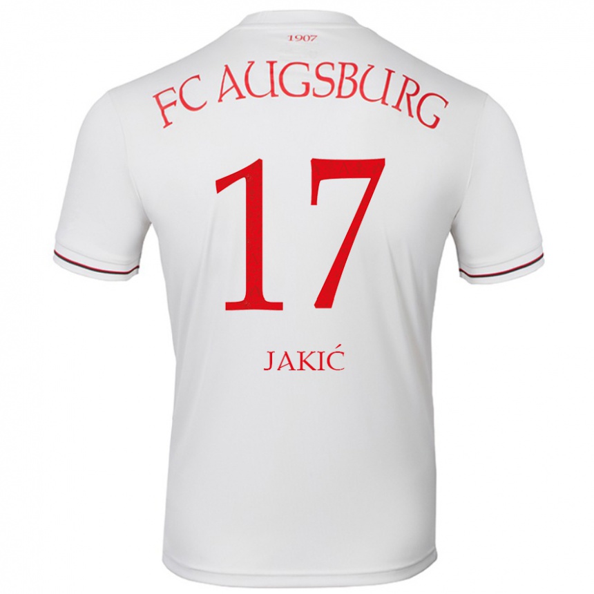 Kinder Fußball Kristijan Jakic #17 Weiß Heimtrikot Trikot 2024/25 T-Shirt Luxemburg